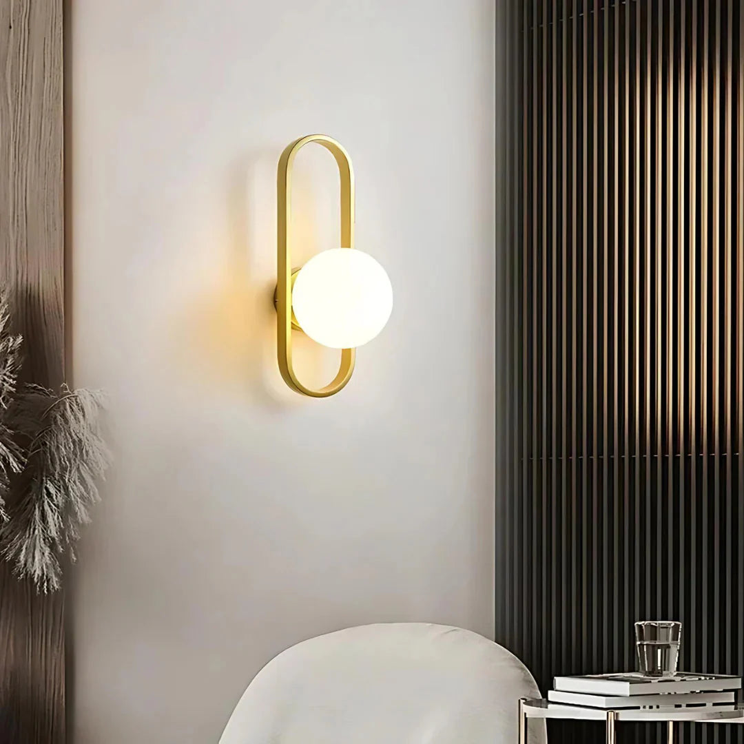 Luxe Glas Wandleuchte Innen | Elegante Wandbeleuchtung | Warmes Licht | Glas & Metall
