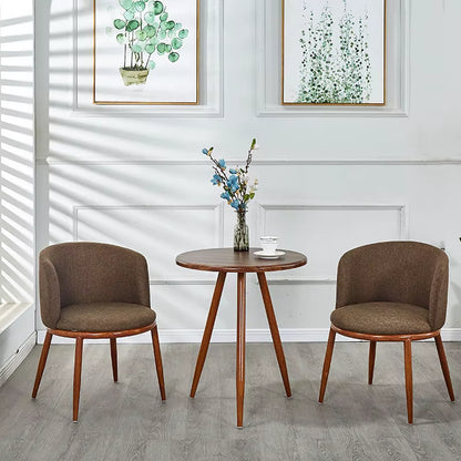 Dining Room Chairs Nordic Style Dining Table with Chairs Set Furniture Cotton Linen Solid Wood Hotel Kitchen Restaurant Stool